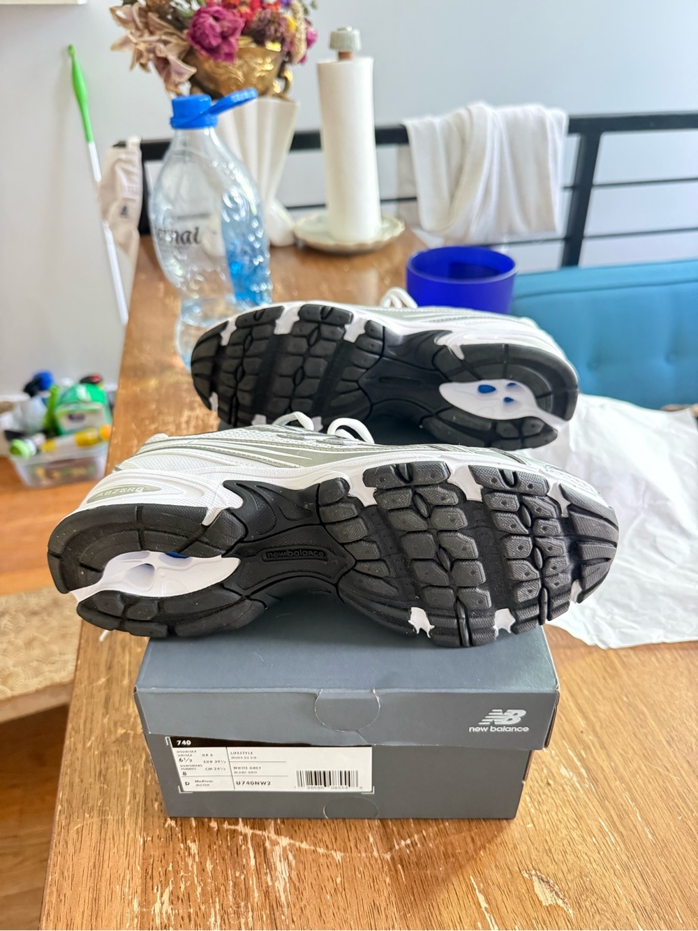 New Balance Gray and Black Mesh Running Sneakers - Picture 8 of 11